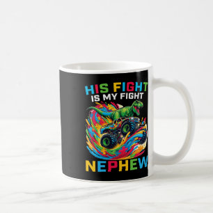 Mug Blue Son Combat Est Mon Combattre Autisme Nephew T