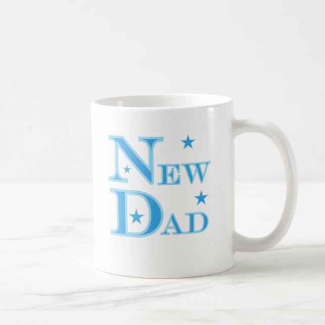 Mug Blue Text Nouveau papa T-shirts et cadeaux (Droite)