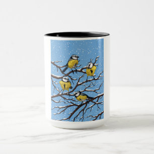 Mug Blue tit birds en hiver
