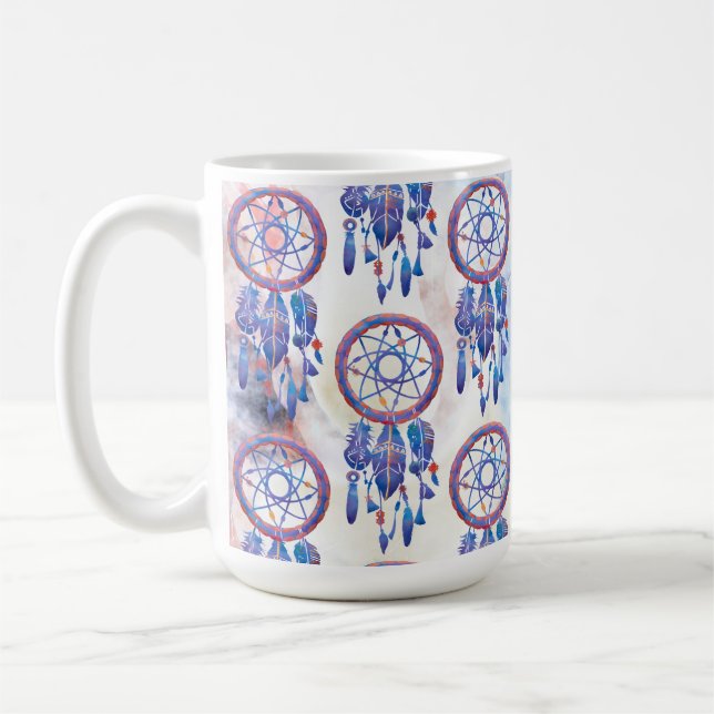 Mug Blue Watercolor Dreamcatcher Modern Boho (Gauche)