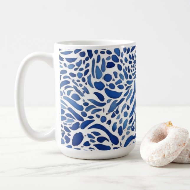 Mug Blue Watercolor Paints (Avec donut)