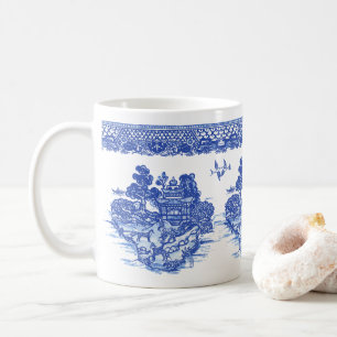 Mug Blue Willow Fox Isle of Animals Classic Fun Design
