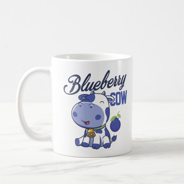 Mug Blueberry cow kawaii mignon moo moy animal de ferm (Gauche)