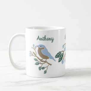 Mug Bluebird et Blueberries Personnalisé