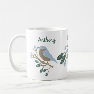 Mug Bluebird et Blueberries Personnalisé