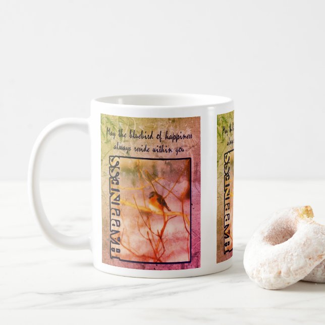 Mug Bluebird Of Happiness Art Inspiration (Avec donut)