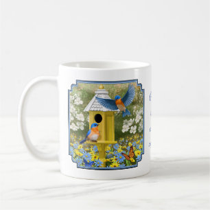 Mug Bluebirds et Tall Yellow Birhouse