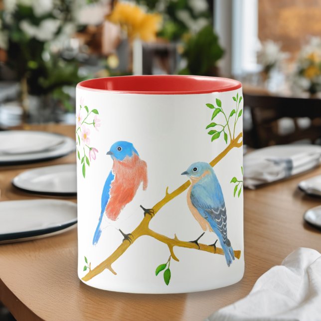 Mug Bluebirds Rouge & Blanc (Créateur téléchargé)