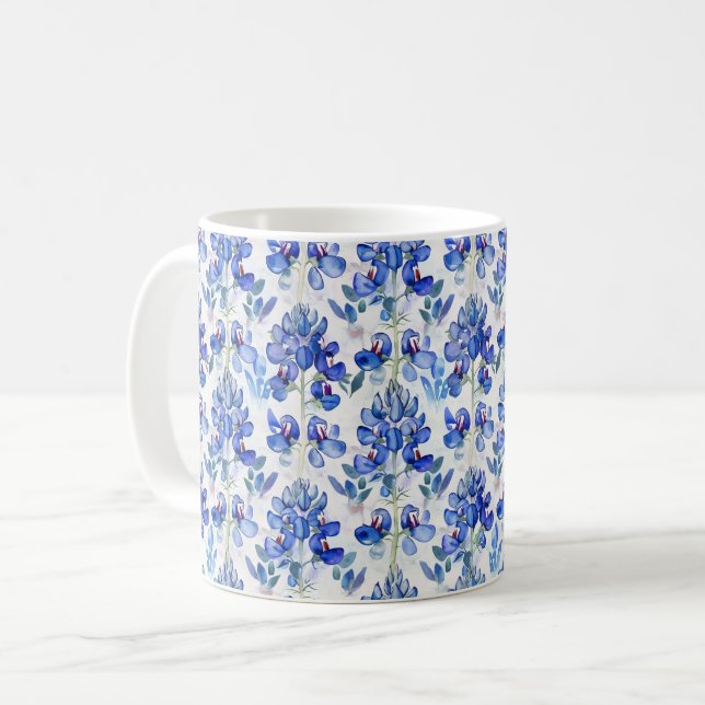 Mug Bluebonnet Texas Wild Flower Motif (Devant gauche)