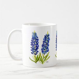Mug Bluebonnets Texas State Flowers Lupine Watercolor