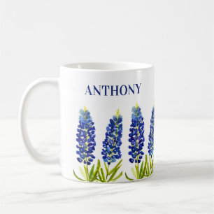 Mug Bluebonnets Texas State Flowers Lupine Watercolor