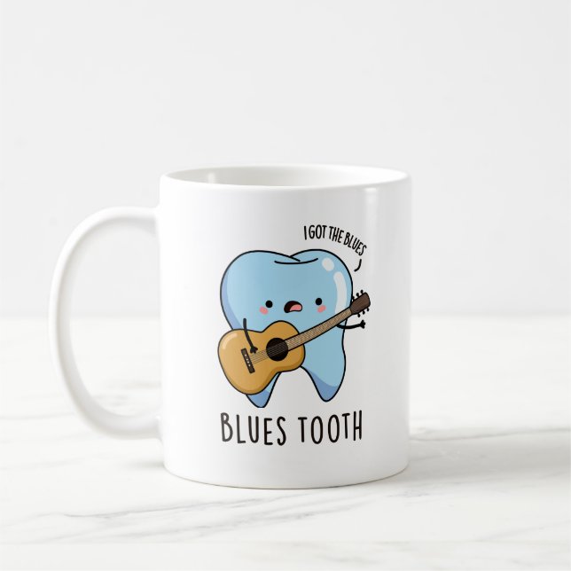 Mug Blues Tooth Funky Dental Music Pun (Gauche)
