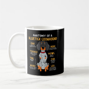 Mug Bluetick Coonhound Funny Anatomie du chien Maman P