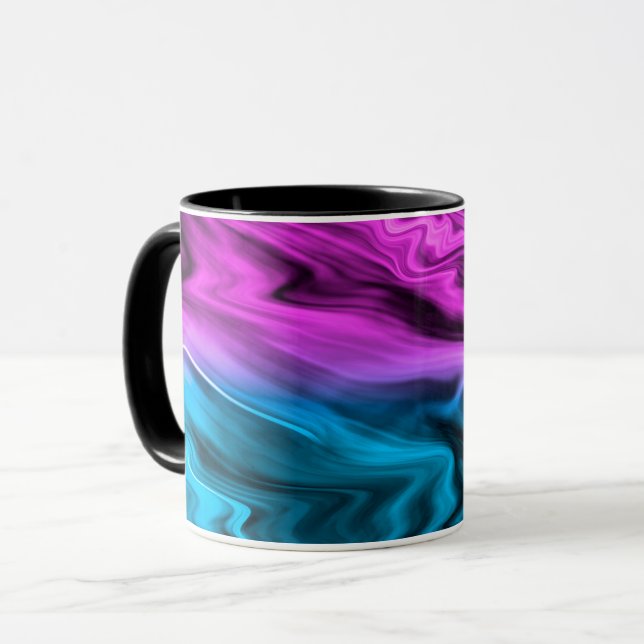 Mug Blurred arrière - plan à la mode pourpre et bleu (Devant gauche)