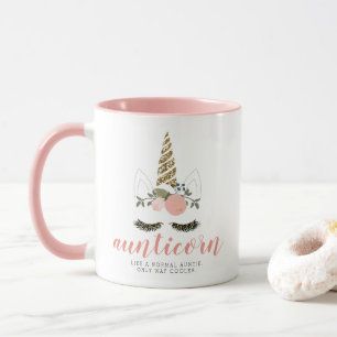 Mug Blush et or Unicorn Aunticorn Auntie Cadeau