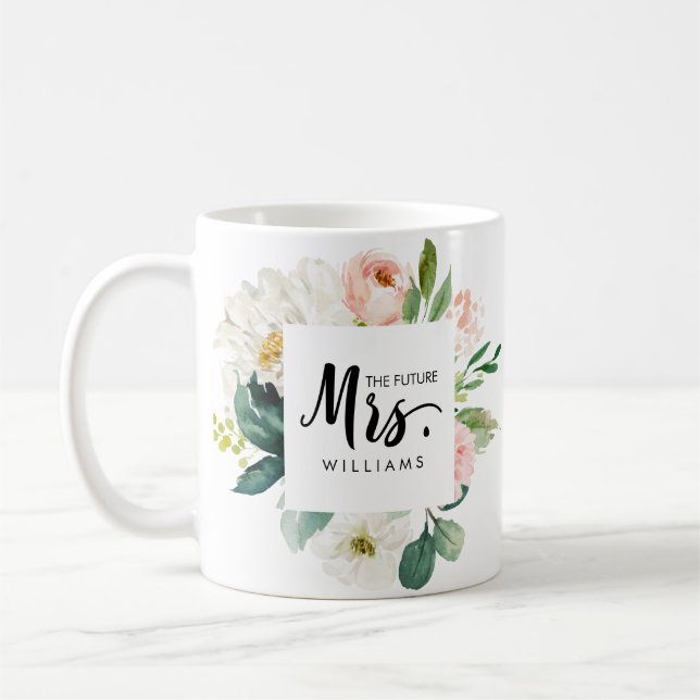 Mug Blush moderne | MARIAGE LE futur MRS Typographie (Gauche)