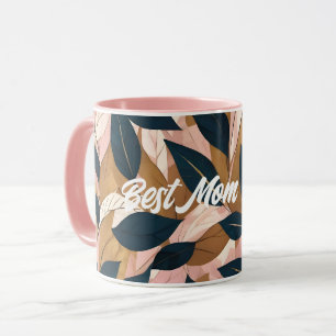 Mug Blush Pink Gold Boho Collection Feuille tendance