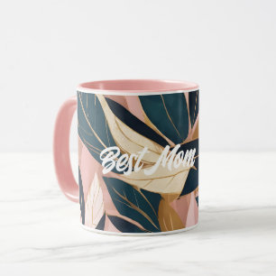 Mug Blush Pink Gold Boho Collection Feuille tendance