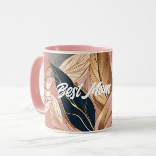 Mug Blush Pink Gold Modern Boho Collection Feuilles