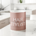 Mug Blush Pink - Rose Gold Maquillage Artiste Café<br><div class="desc">Blush Pink - Rose Gold Foil Métallic Maquillage Artiste Coffee Cup utilisé comme cadeau promotionnel. Le nom et la profession du contact commercial peuvent être changés pour être utilisés pour n'importe quel type d'entreprise. Veuillez contacter le concepteur pour obtenir d'autres articles correspondants.</div>