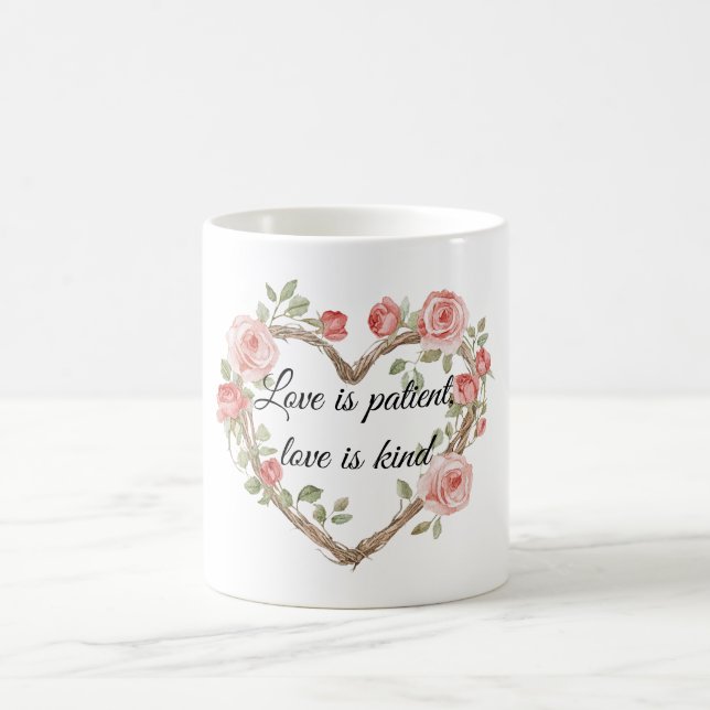 Mug Blush Romantic Rose Floral Coeur Amour (Centre)