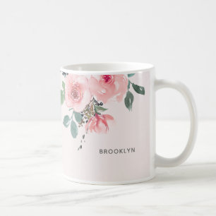 Mug Blush rose aquarelle floral Belle