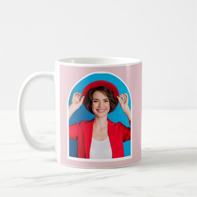 Mug Blush Rose Blanc Maquilleuse Photo Mignonne  (Gauche)