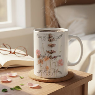 Mug Blush rose personnalisé Fleurs "UN CADEAU Juste Po