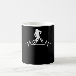 Mug BMX Heartbeat Design Funny Rider vélo cadeau cadea