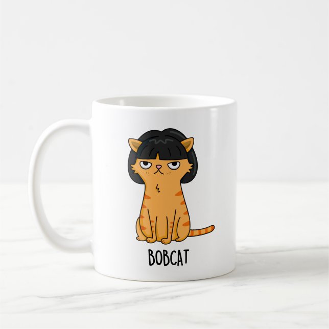 Mug Bobcat Funny Chat Bob Hair Pun (Gauche)