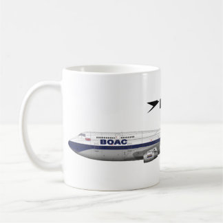 Mug Boeing 747-400 British Airways BOAC Retro Aviation