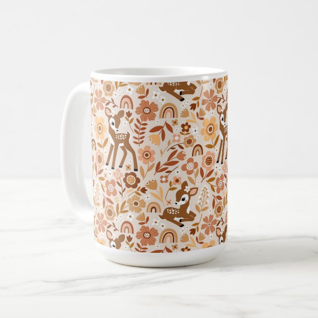 Mug Boeuf mignon cerf modèle floral (Devant gauche)