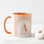 Mug Bohème aquarelle pascal marocain pêche anniversair<br><div class="desc">Mug cadeau d'anniversaire moderne bohème rose et rouille pastel été. imprimé marocain peach rose orange design Partie d'une collection.</div>