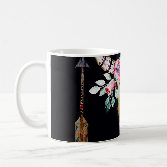 Mug Bohemian Deer Skull Watercolor Art (Gauche)