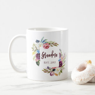 Mug Boho assez rose fleurit la grand-maman de