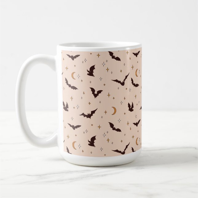 Mug Boho Bats et étoiles Motif d'Halloween (Gauche)