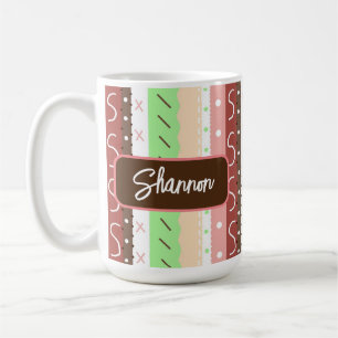 Mug Boho Brown, Bourgogne, vert et mauve Whimsical