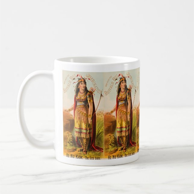 Mug Boho Buffalo Bill Handsomest Indian Maiden 1880s (Gauche)