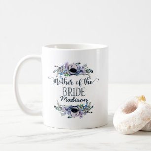 Mug Boho Chic Mint & Navy Floral Mère de la mariée