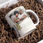 Mug Boho Chic Multi Photo Pine Tree<br><div class="desc">Accueillez vos amis et vos proches pour des vacances de paix, de joie et de bonheur avec cette tasse de Noël boho moderne et élégante qui présente quatre belles photos de votre famille dans un collage insolite agrémenté de pins aquarellés à la main. (Les photos de placement sont de Pexels...</div>