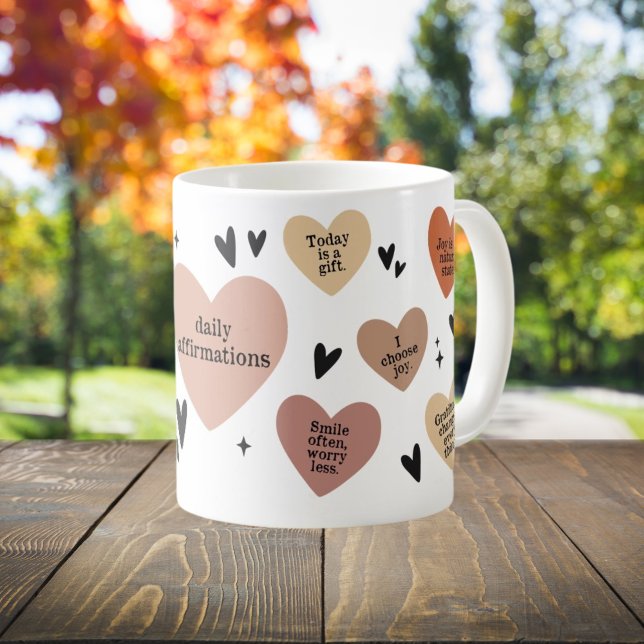 Mug Boho Coeur Citation Cadeau, Affirmation de l'ensei (Créateur téléchargé)
