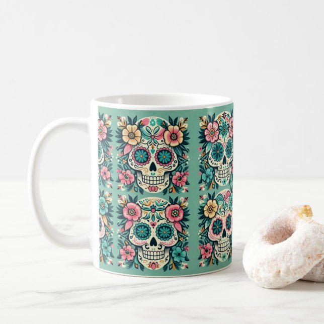 Mug Boho Crânes de Sucre (Avec donut)