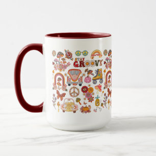 Mug Boho Daisy Fleurs Retro Super Floral design