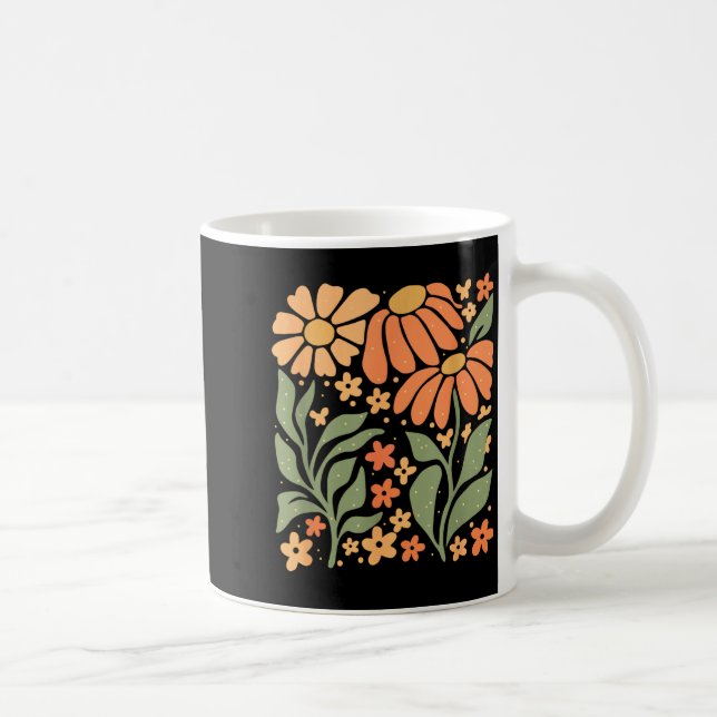 Mug Boho Daisy Flower,retro Floral Funny Gift Tee Wome (Droite)