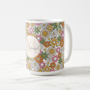 Mug Boho Daisy Flowers les années 70 Floral Super