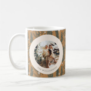 Mug Boho de Noël Botanical Green Photo personnalisée