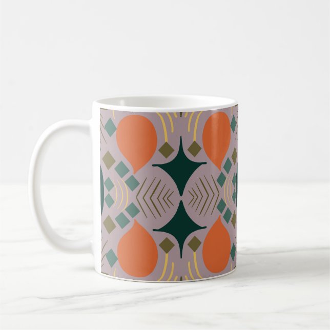 Mug Boho Diamant Géométrique Violet (Gauche)