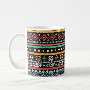 Mug Boho ethnique : impression de pixels géométriques
