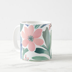 Mug Boho Fleur sauvage Aquarelle Floral Pastel