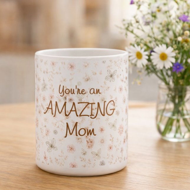 Mug Boho Fleurs Aquarelle Maman Incroyable Fête des Mè (Créateur téléchargé)